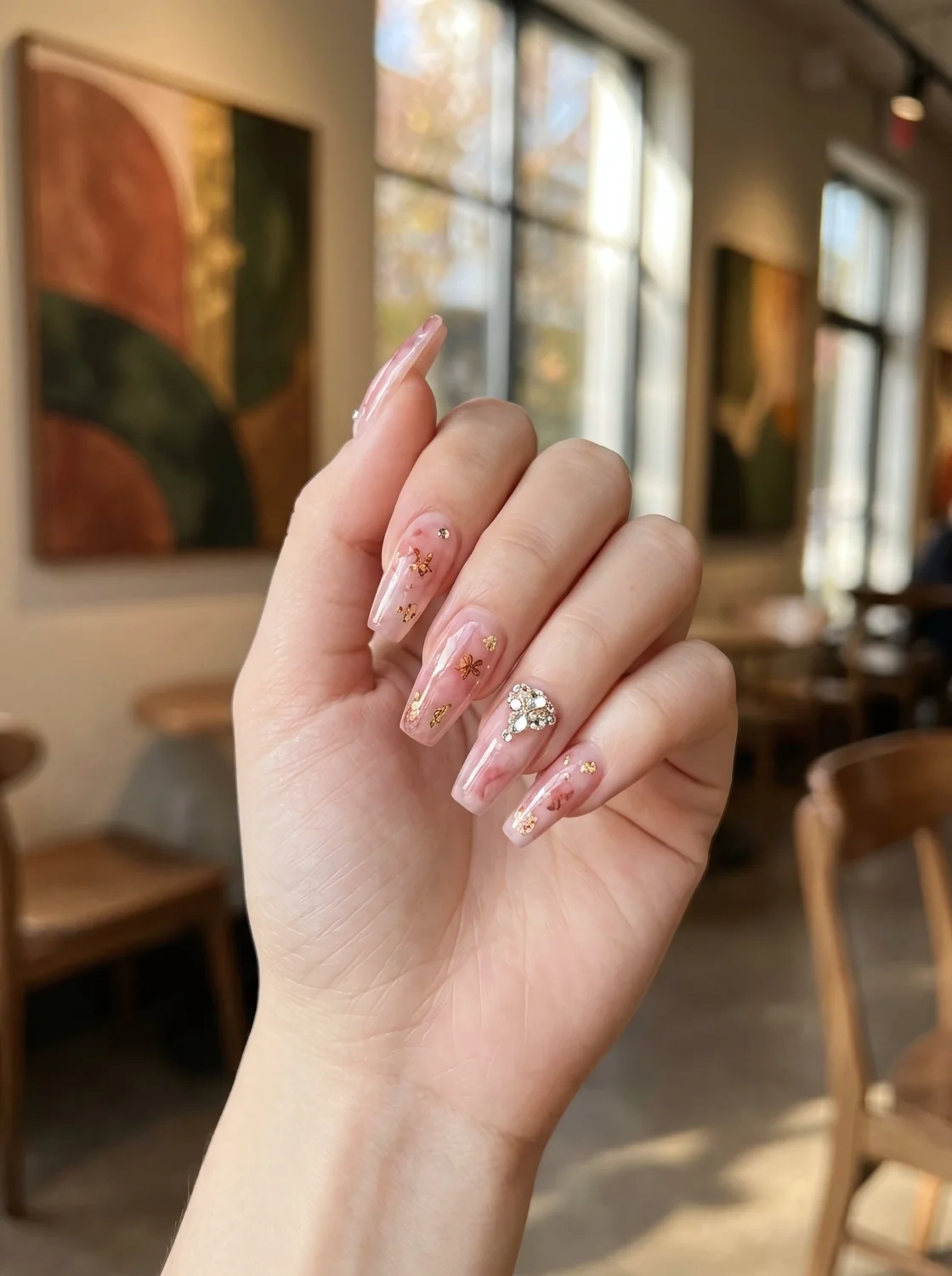 핑크 수채화 스톤